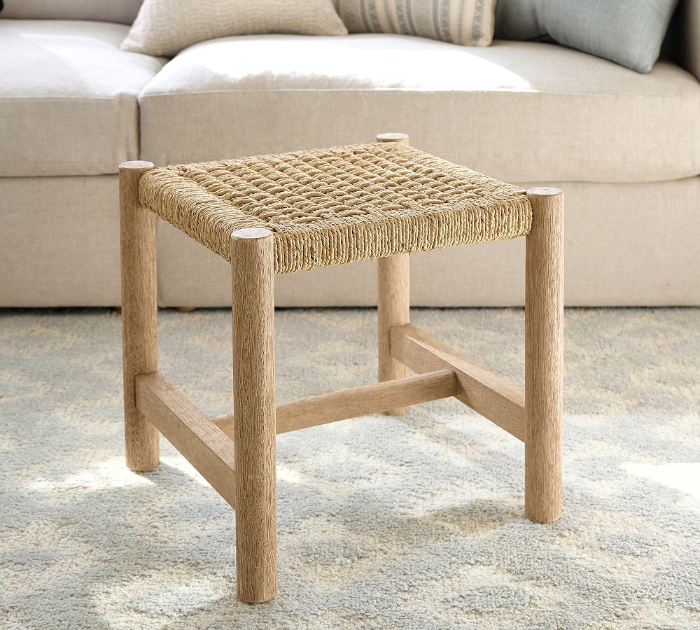 Bolinas Woven Accent Stool | Pottery Barn (US)