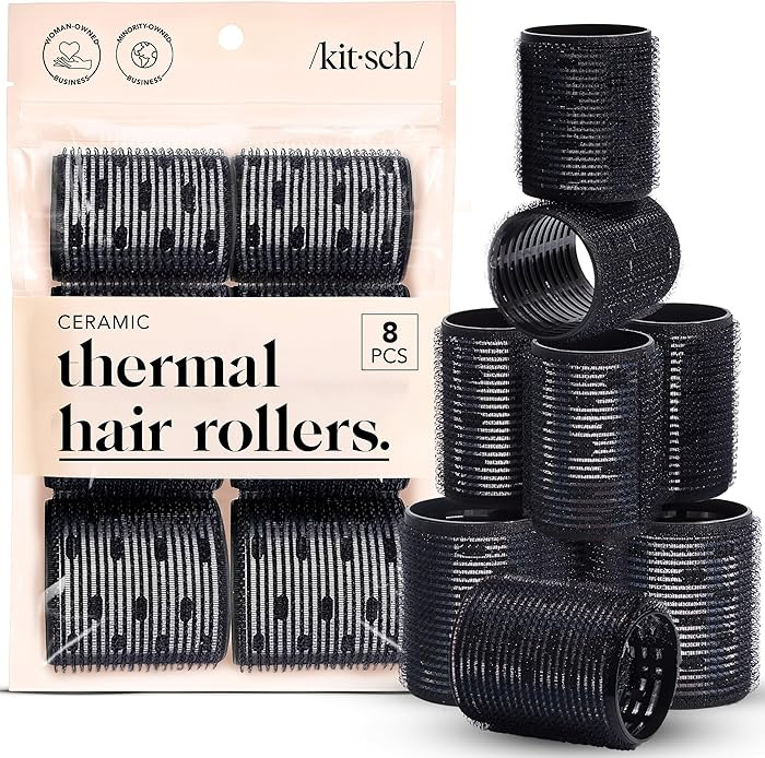 Kitsch Ceramic Thermal Hair Rollers for Women – Self Grip Hair Curlers for Heatless Curls Overn... | Amazon (US)