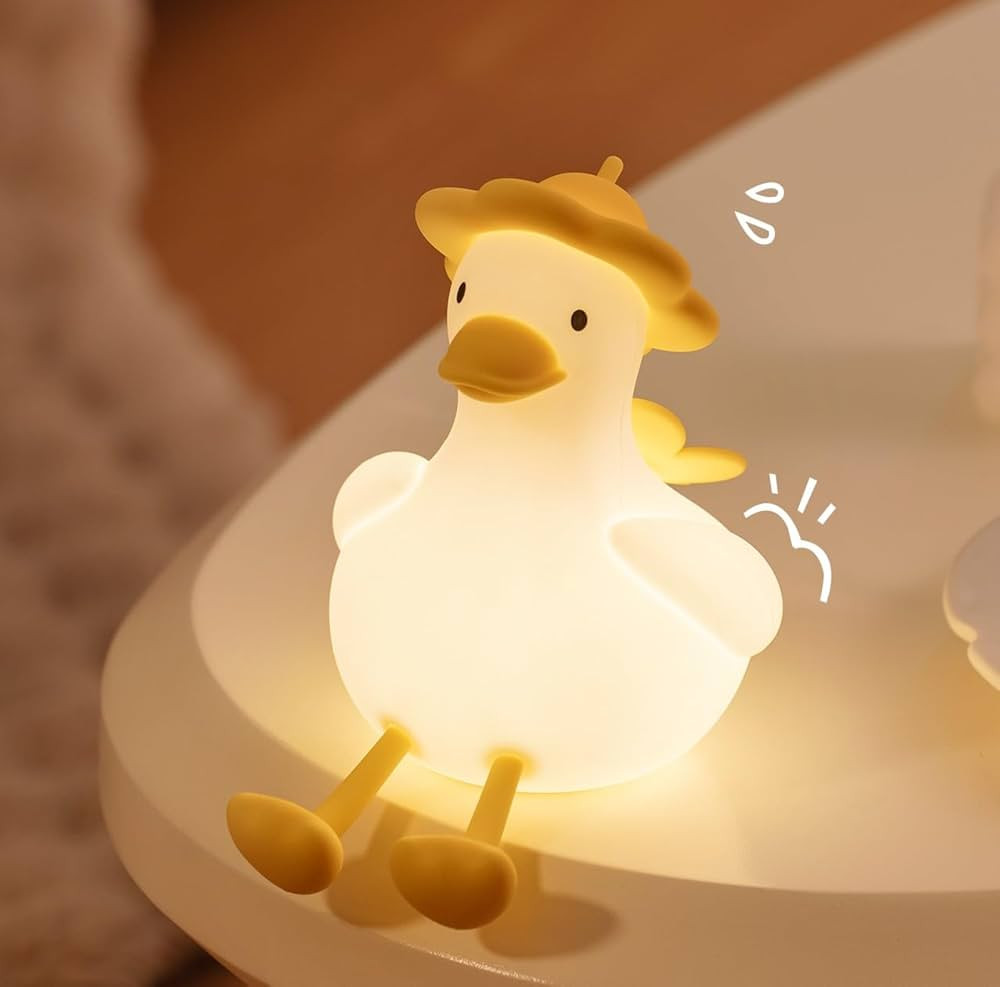 Flower Duck Silicone Night Light, 3-Level Touch Dimming Rechargeable Nursing Lamp, Breast Feeding... | Amazon (US)