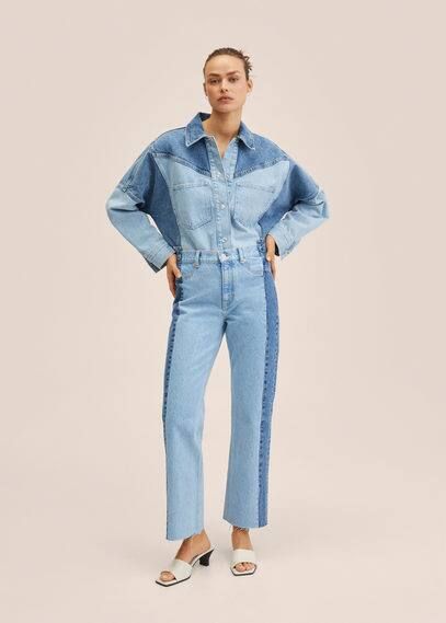 Block Colour straight jeans medium blue - Woman - 24 - MANGO | MANGO (UK)