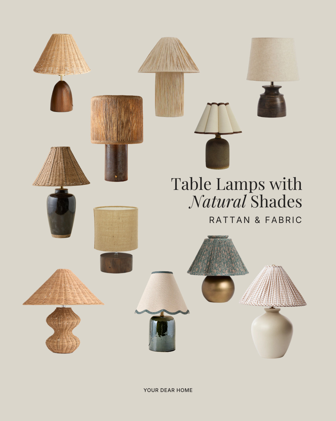 Rattan, linen, and fabric shades instantly add warmth and texture. These are great for cozy spaces and give that collected, lived-in look instead of a crisp, polished feel.
Sharing my favorite natural shade lamps here 

 #LTKHome