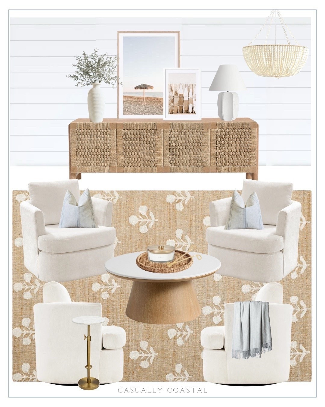 Cozy Sitting Room 

Coastal sitting room, coastal home, coastal rug, cali coastal style, neutral rug, coastal wall art, coastal artwork, coastal coffee table, coastal throw blanket, coastal pillow covers, Chagall lamp, adjustable height marble drink table, Amazon drink table, pottery barn buffet, woven buffet, upholstered swivel barrel chair, wayfair chair, Home Depot chair, beige chenille swivel accent chair, faux fading olive branch, rustic ceramic threaded vase, wayfair rug, tan rug, wool and jute area rug, Serena & lily rug, 6x9 rug, 8x10 rug, 9x12 rug, 11x14 rug, Etsy artwork, beach photography print, vintage surfboards photography, round quartz coffee table, 36” round coffee table, wood bead chandelier, coastal chandelier, ceramic table lamp, Etsy pillow, chenille pillow cover, round seagrass tray, 5 wick jar candle, candle wick trimmer, silk throw blanket, living room furniture, living room decor, white lamps, woven sideboard, TV stand

#LTKHome