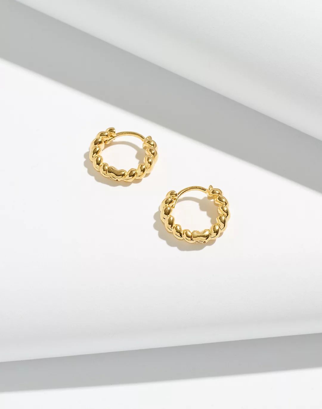 Delicate Collection Demi-Fine 14k Plated Puffed Huggie Hoop Earrings | Madewell