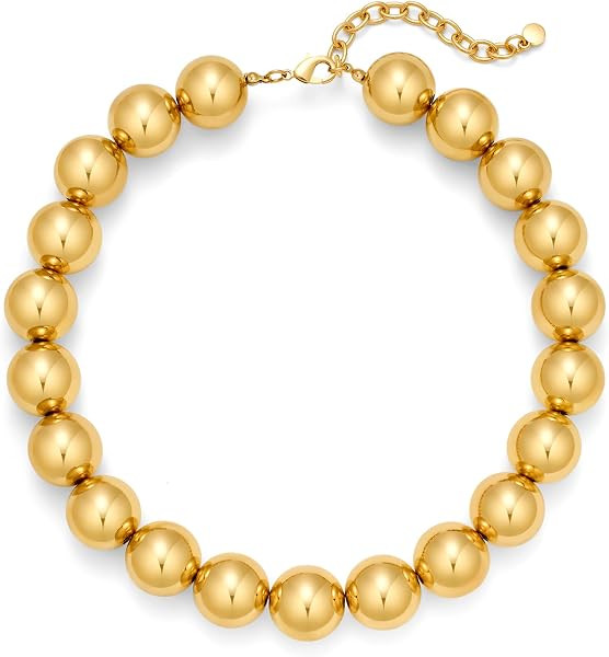 WOWORAMA Colorful Chunky Necklaces for Women 20MM Large Oversized Resin Beaded Necklace Bold Stat... | Amazon (US)