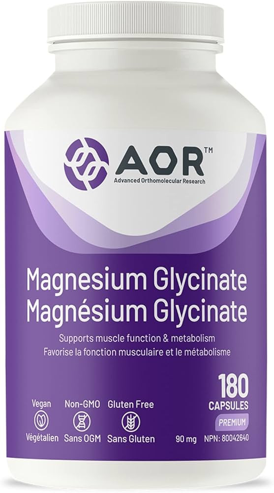 AOR - Magnesium Glycinate 90mg, 180 Capsules - Vegan Magnesium Supplement - Bone Health, Cramp Re... | Amazon (CA)