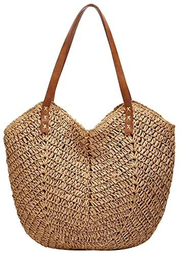 CaistreSummer Casual Straw Tote Bag Large Capacity Woven Shoulder Handbag for Summer Beach Vocati... | Amazon (US)