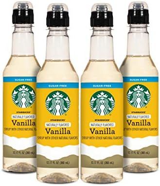 Starbucks Naturally Flavored Coffee Syrup, Sugar Free Vanilla, Pack of 4 | Amazon (US)