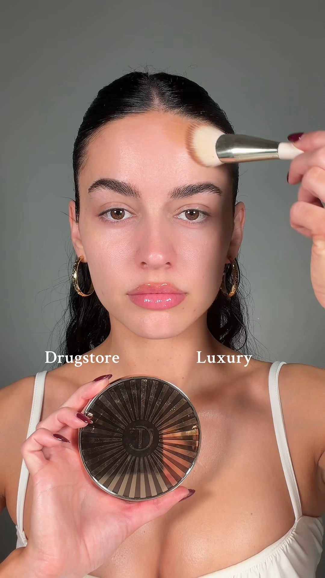 Can you tell a difference? This was insanely close but left is drugstore and right is luxury ✨ #makeup #makeuptiktok #drugstoremakeup #luxurymakeup #affordablemakeup #highendmakeup #makeupvideo #drugstorevsluxury 