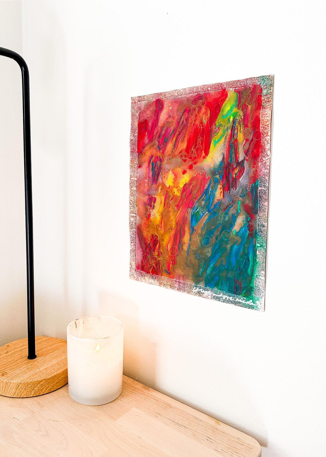 original abstract painting // black truck // one of a kind acrylic painting on 9in x 12in canvas | Etsy (US)