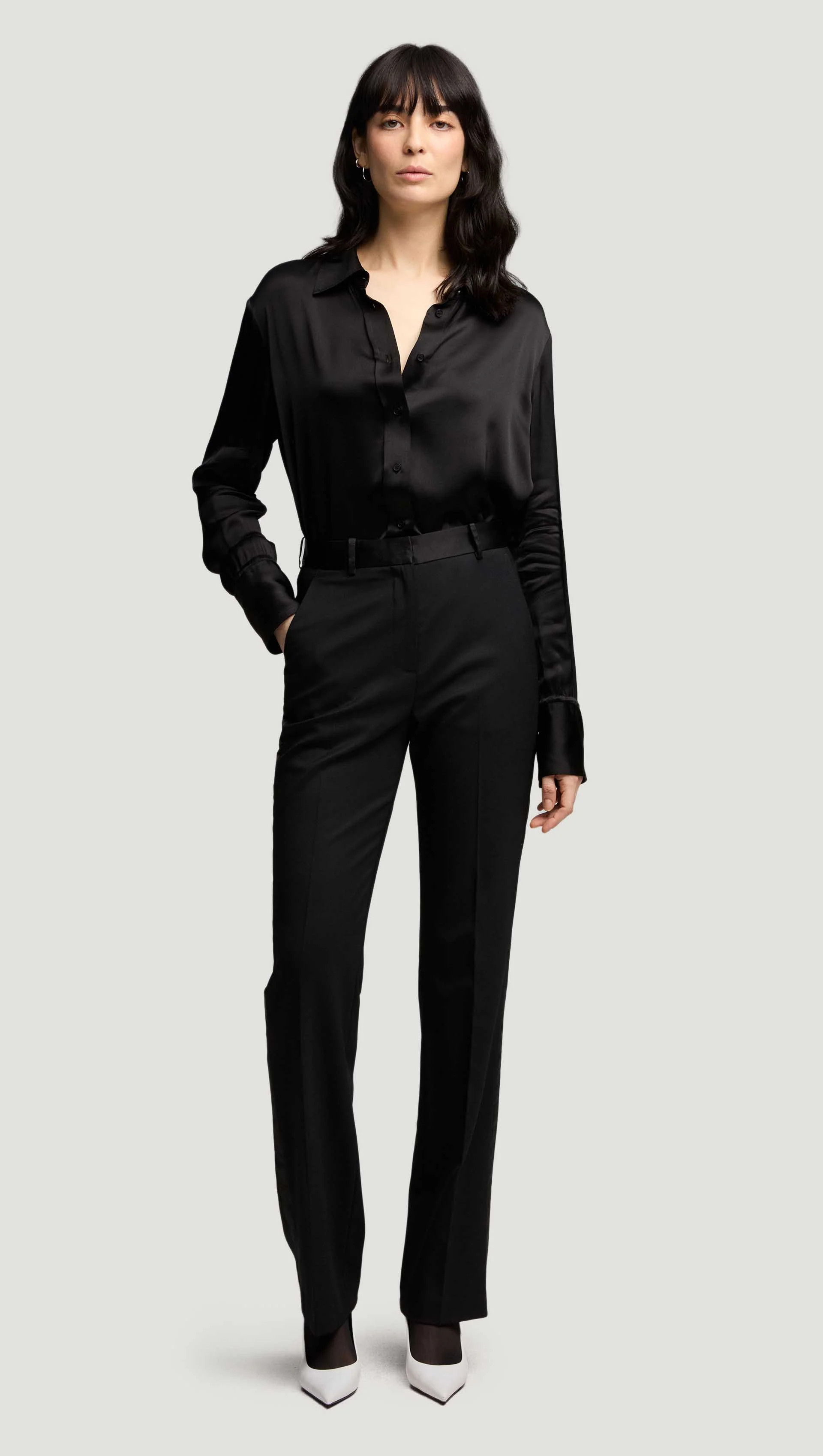 Tuxedo Trouser in Seasonless Wool | Women's Trousers | Argent | Argent