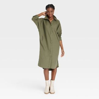 Women's Long Sleeve Button-Down Shirtdress - Universal Thread™ | Target