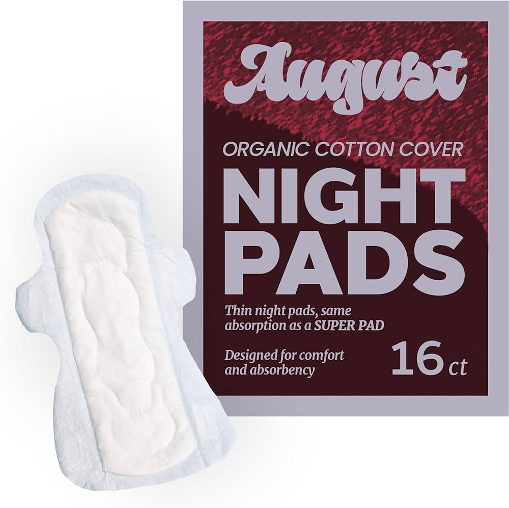 August Menstrual Organic Cover Pads for Women and Anyone Who Menstruates, Super Absorbency, 16 HS... | Amazon (US)