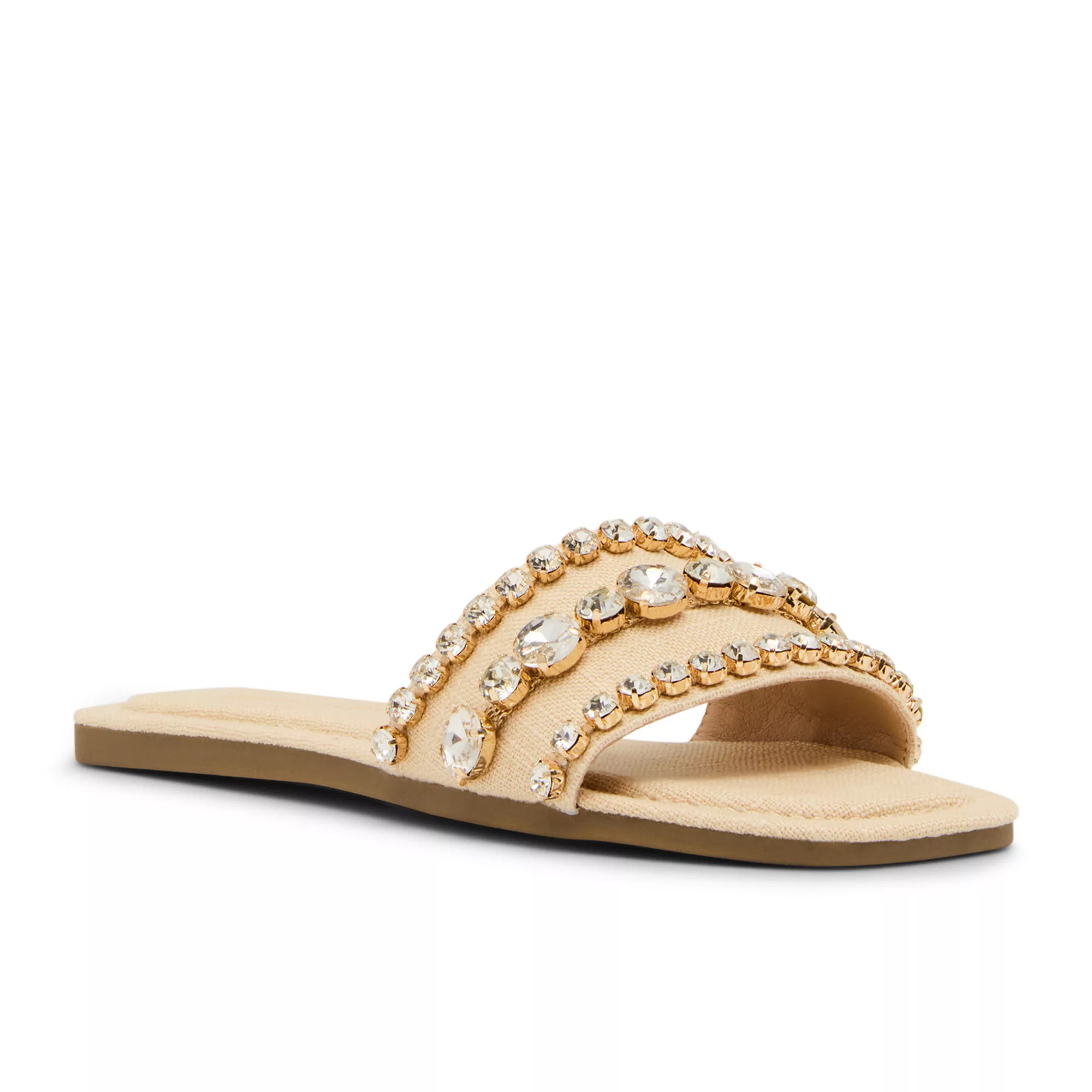 madden girl Toast Women's Slip-On Slide Sandals With Rhinestone Accents | Kohl's