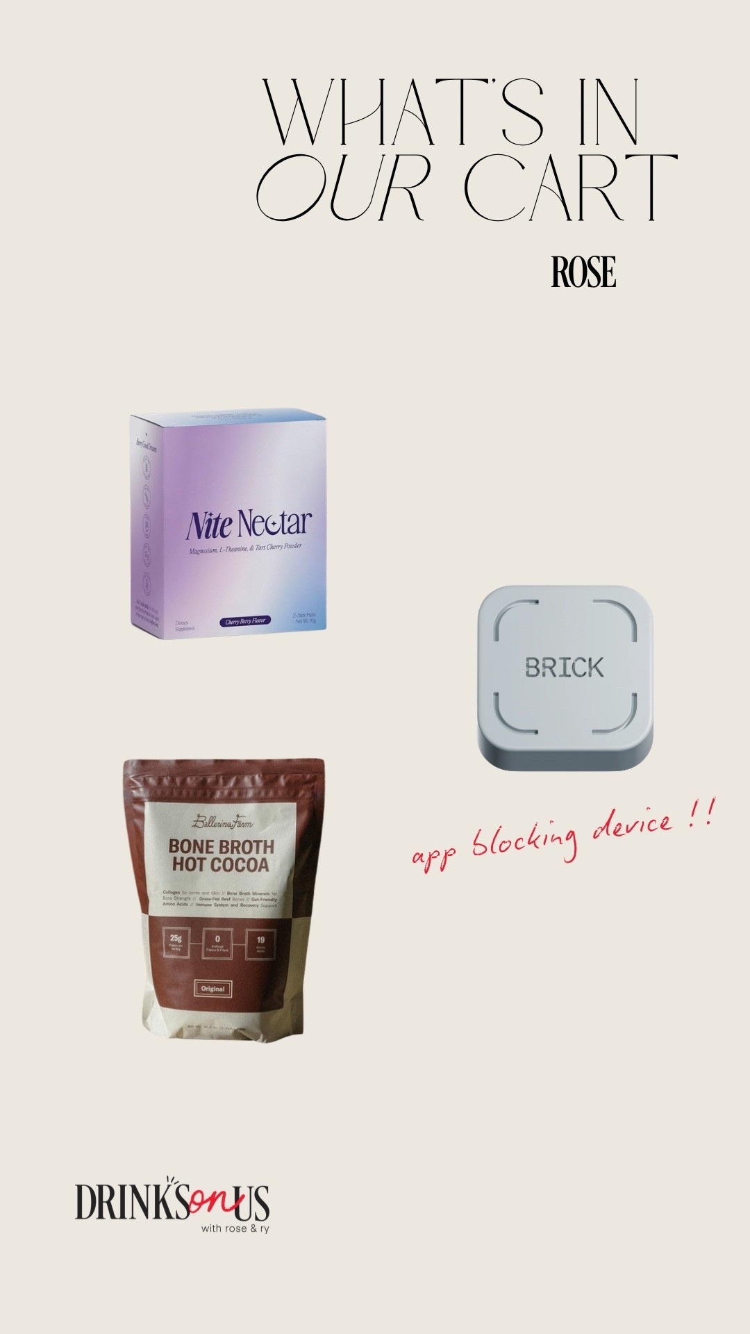 Products mentioned in S02: Episode 42 of Drinks On Us, “Whats In Your Cart?” segment!! #LTKCyberWeek 

#LTKGiftGuide #LTKfitnessgoals #LTKmorningroutine