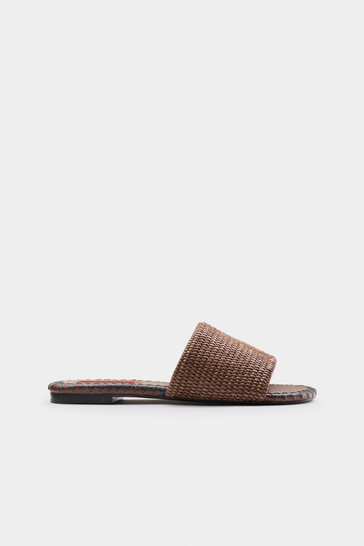 Raffia
           Salerno Sandal In Chocolate/Black | Simon Miller