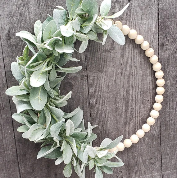 Lambs Ear Wreath Modern Farmhouse Wreath Year-round | Etsy | Etsy (US)