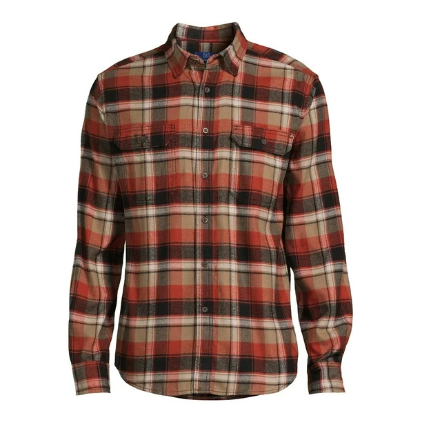 George Men's Long Sleeve Flannel Shirt, Sizes XS-3XLT | Walmart (US)