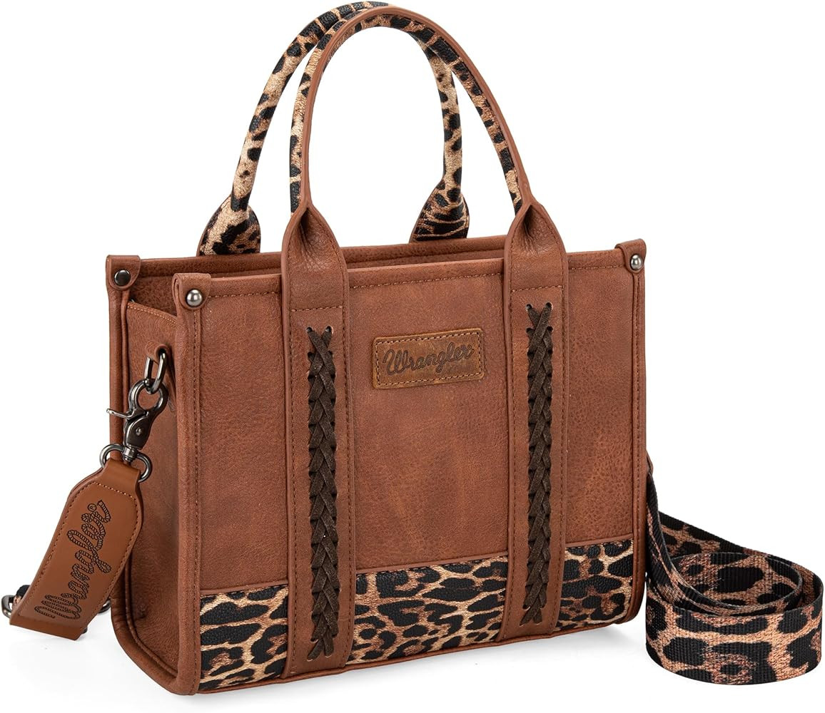 Montana West × Wrangler Tote Bag for Women Western Cow Print Purse Designer Top Handle Handbags | Amazon (US)