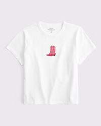 Short-Sleeve Red Boots Graphic Skimming Tee | Abercrombie & Fitch (US)