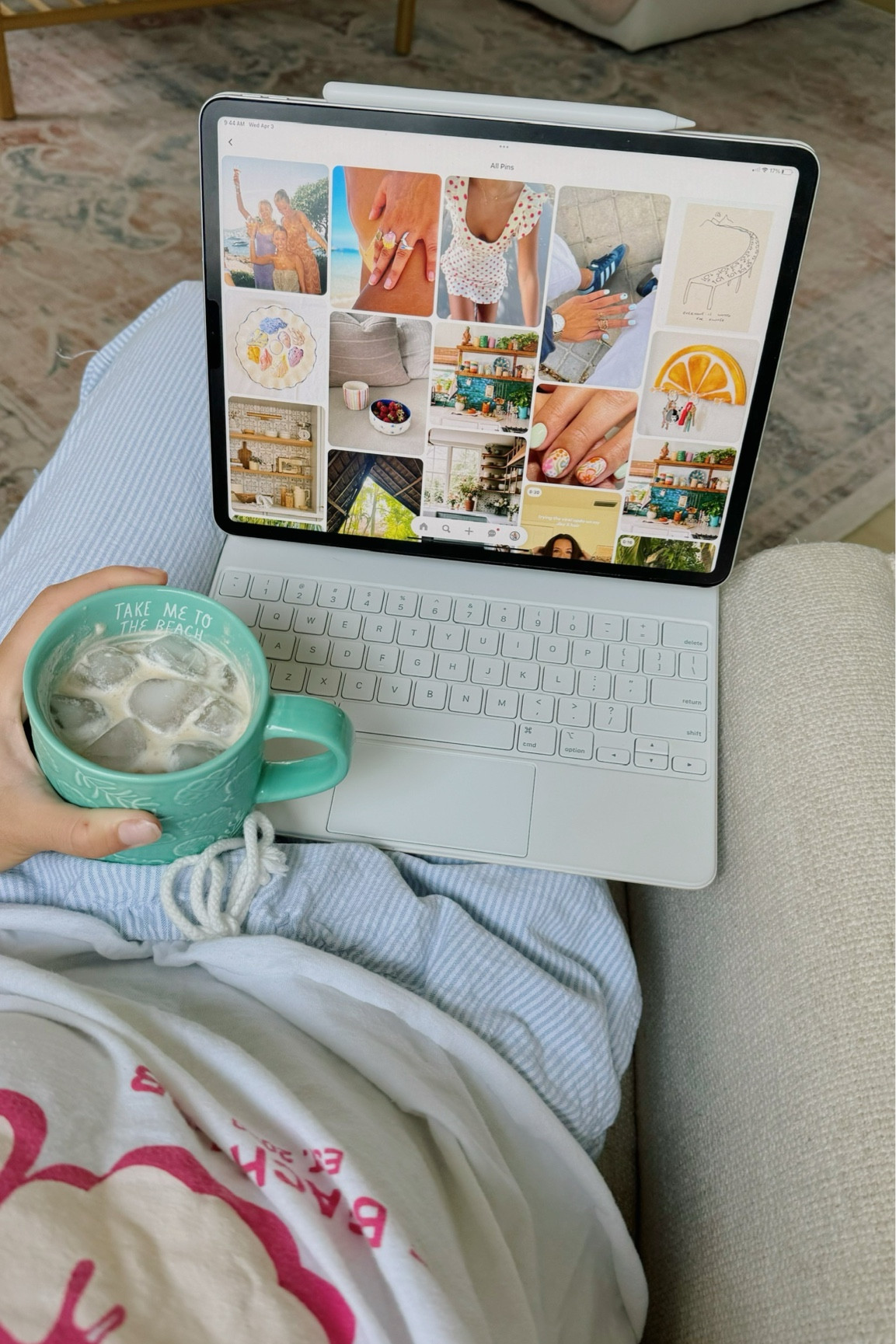 cozy morning iPad set up:) 

iPad keyboard, mug, spring outfit, WFH outfit 

#LTKSeasonal #LTKU #LTKxTarget