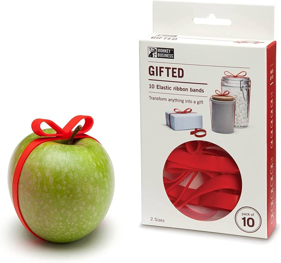 Gifted RED: Elastic Silicone Ribbon Bands for Gift Wrapping/Presents Packaging Solution by Monkey... | Amazon (US)