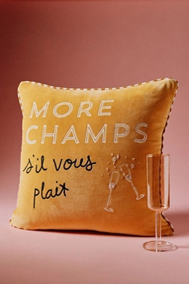 Natalie Cotton Velvet Embroidered Pillow | Anthropologie (US)