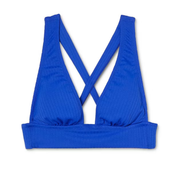 Women's Tall Triangle Ribbed Bikini Top - Shade & Shore™ | Target