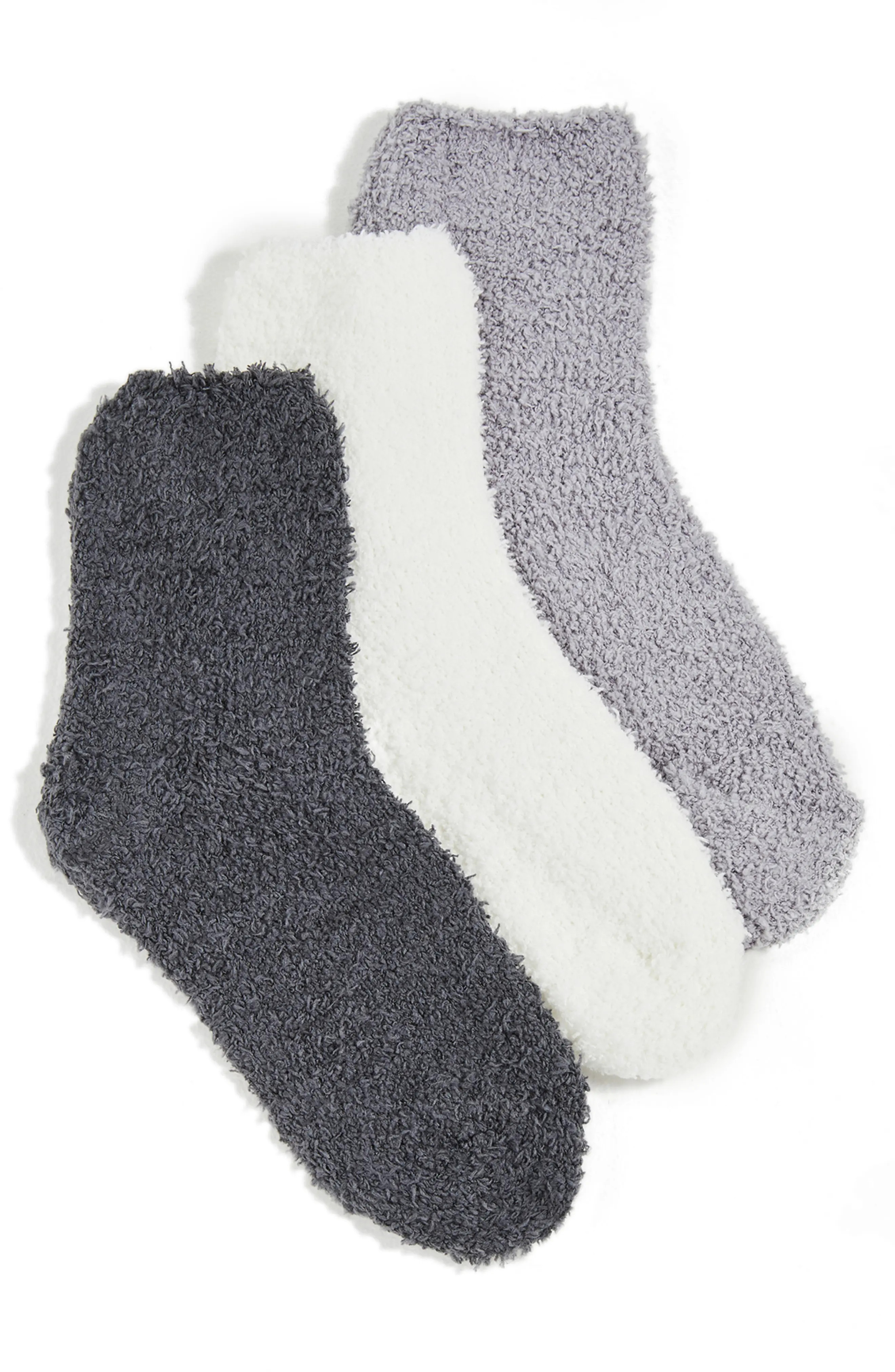 Stems 3-Pack Lounge Ankle Socks in Ivory/Grey/Charcoal at Nordstrom | Nordstrom