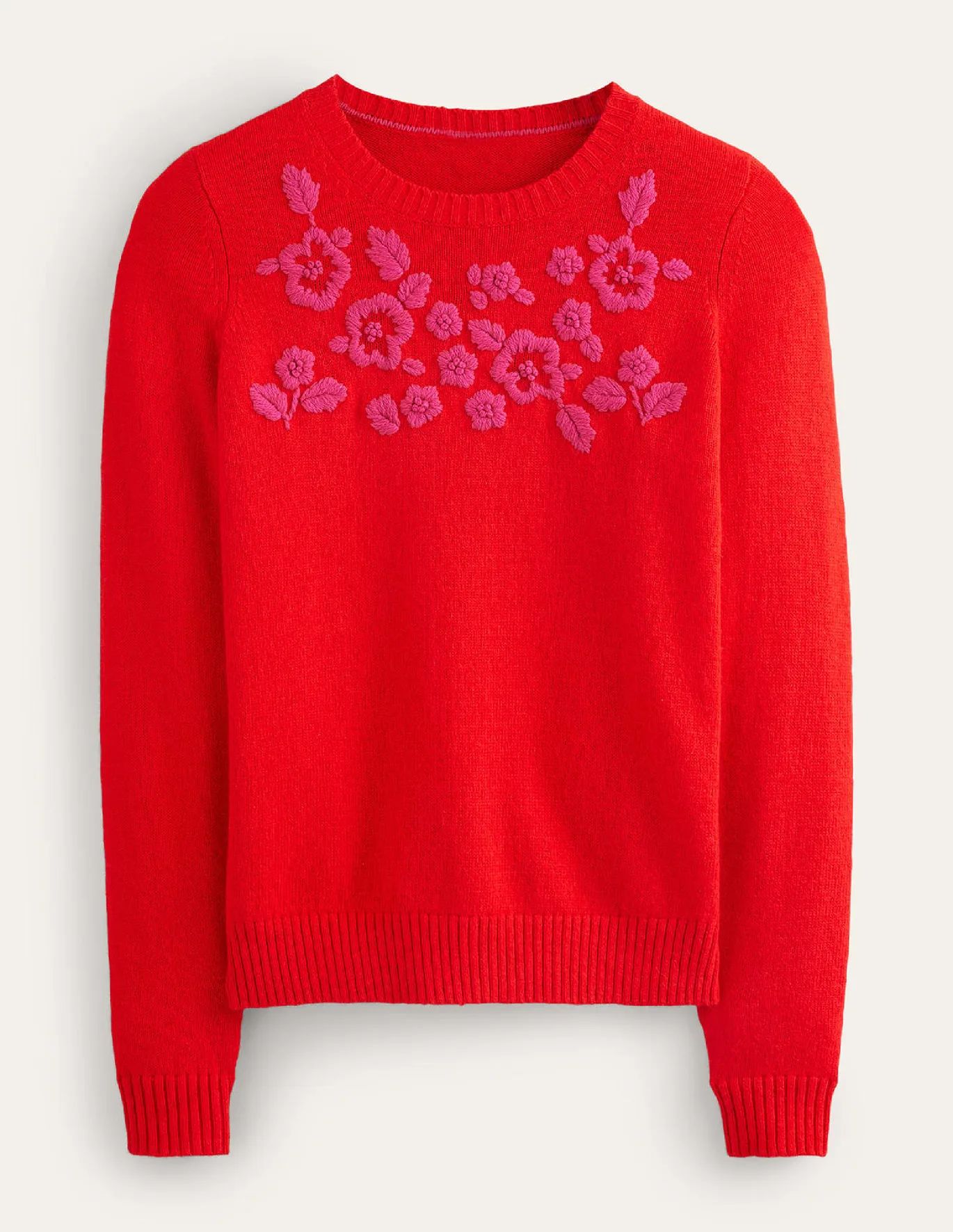 Embroidered Crew-Neck Sweater | Boden (US)