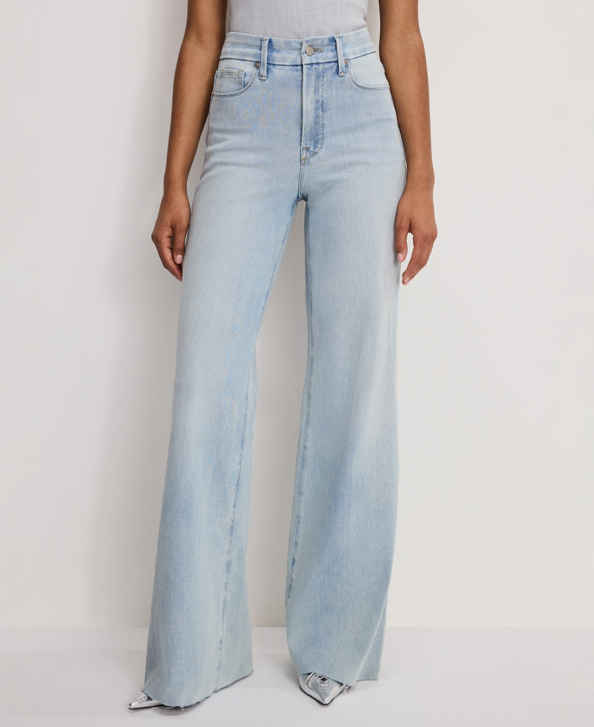 Good American Women's Soft-Tech Good Waist Palazzo Jeans - Indigo1145 | Macy's