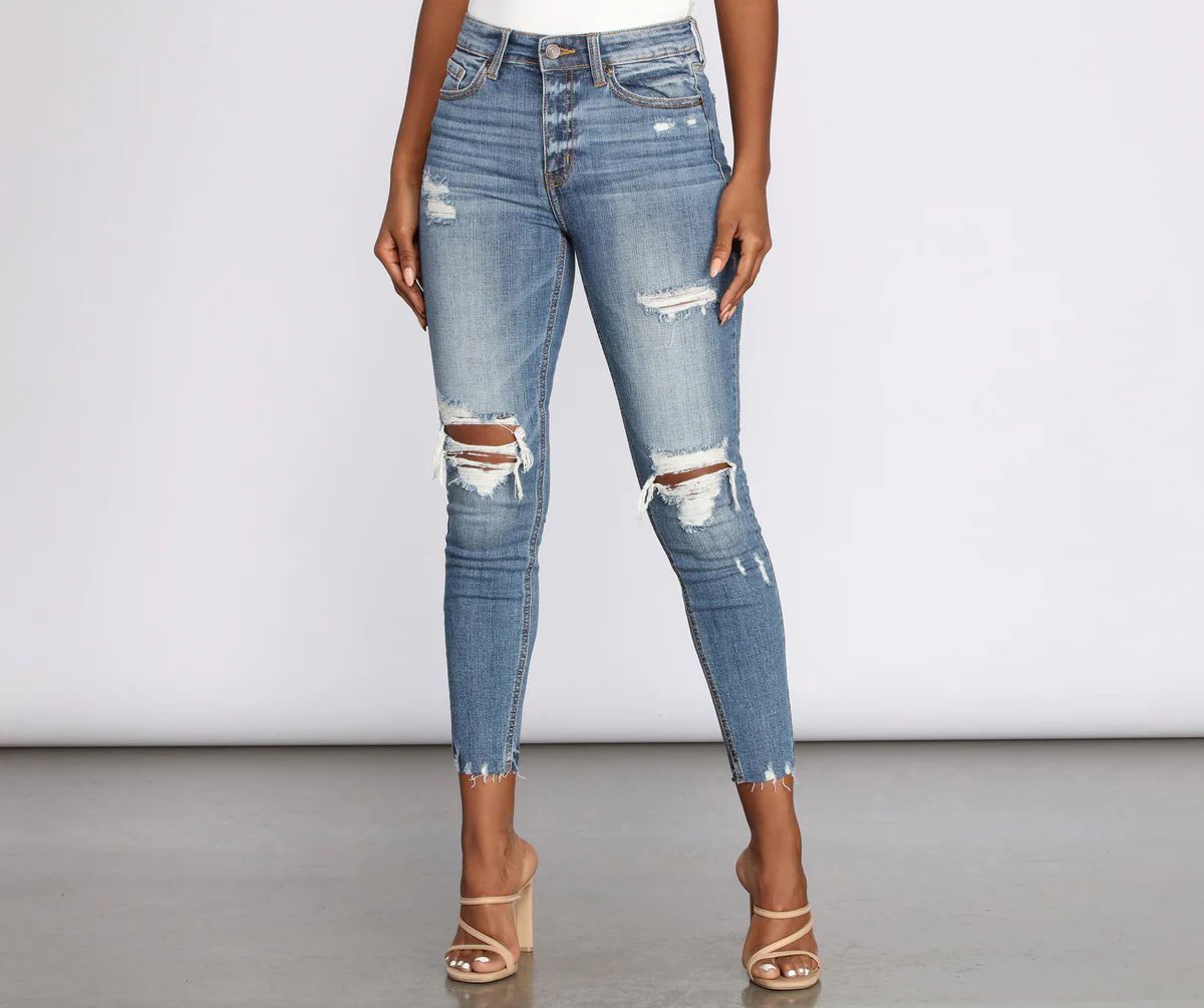 Clara High Rise Distressed Skinny Jeans | Windsor Stores