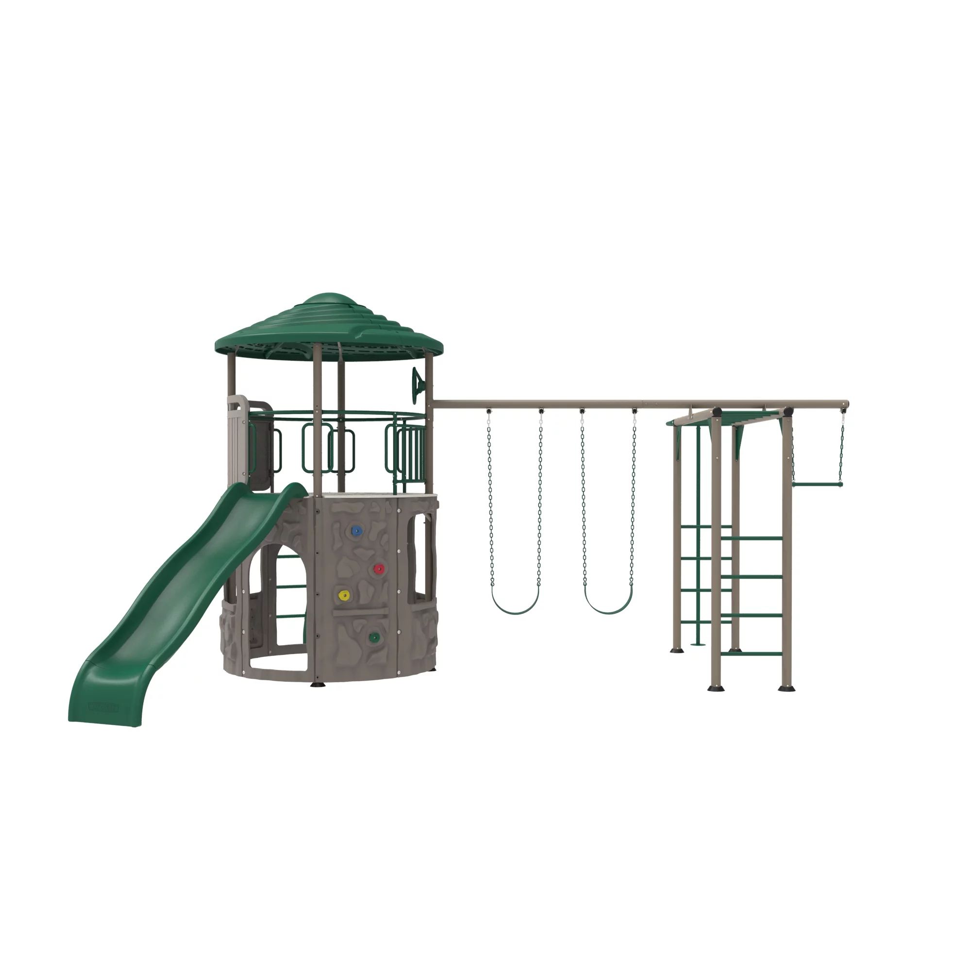 Lifetime Kid's Adventure Tower Swing Set with Monkey Bars, Slide and Climbing Wall (91199) - Walm... | Walmart (US)