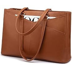 Laptop Tote Bag for Women 15.6 Inch Waterproof Leather Computer Bags Women Business Office Work B... | Amazon (US)