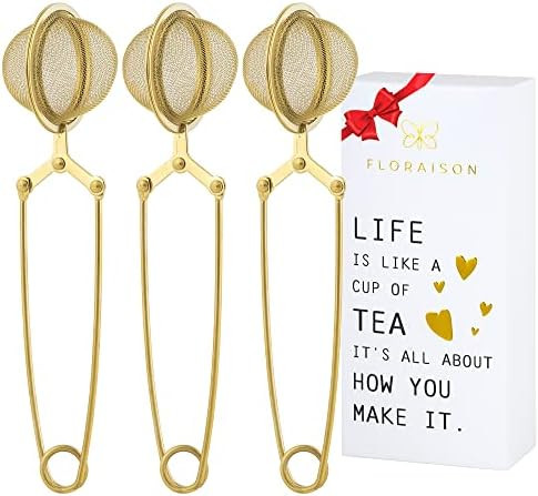 3 Pack Tea Infuser with Handle Tea Mesh Infuser Snap Ball Strainer Steep Loose Leaf Tea Infuser F... | Amazon (US)