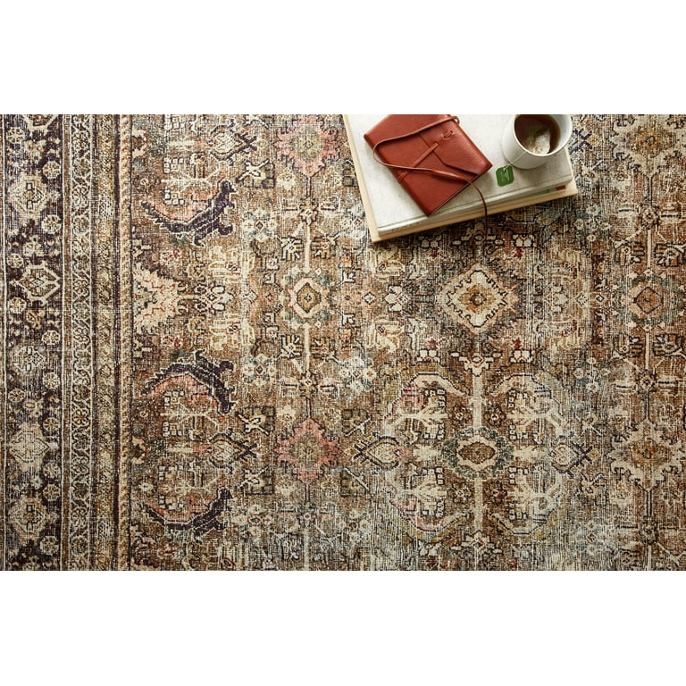 Loloi II Layla Printed Oriental Distressed Olive / Charcoal 9'-6" x 14' Area Rug | Walmart (US)