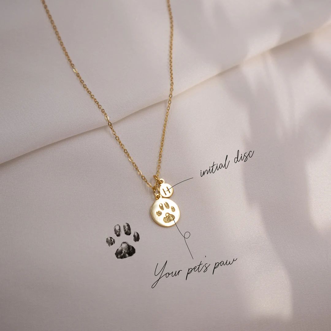 Paw Print Necklace • Your Actual Pet Paw Print Necklace • Custom Pet Necklace • Dog Paw Nec... | Etsy (US)