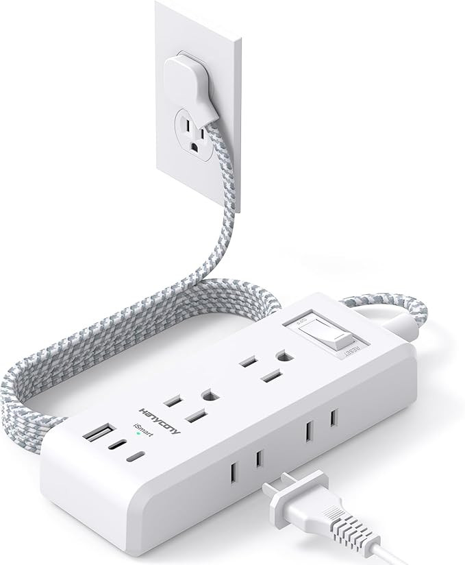 Cruise Ship Essentials, HANYCONY Flat Plug Extension Cord, Power Strip with 6 Outlets 3 USB Ports... | Amazon (US)