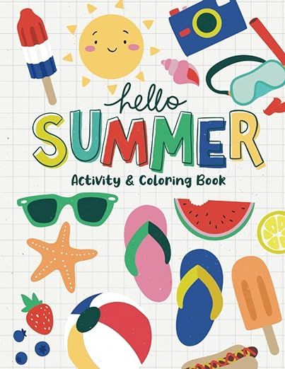 Hello Summer Activity & Coloring Book for Kids: Summertime Simple Coloring book for Toddlers and ... | Amazon (US)