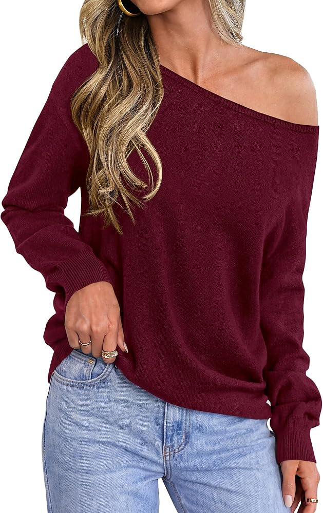 BTFBM Off The Shoulder Sweater Lightweight Going Out Top | Amazon (US)