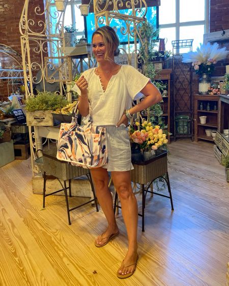 Vince camuto tote in different  patterns on sale plus extra 30% off code SUMMER 
Amazon shorts, old navy too, summer outfit., summer style, casual style, sandals 

#LTKItBag #LTKSaleAlert #LTKShoeCrush