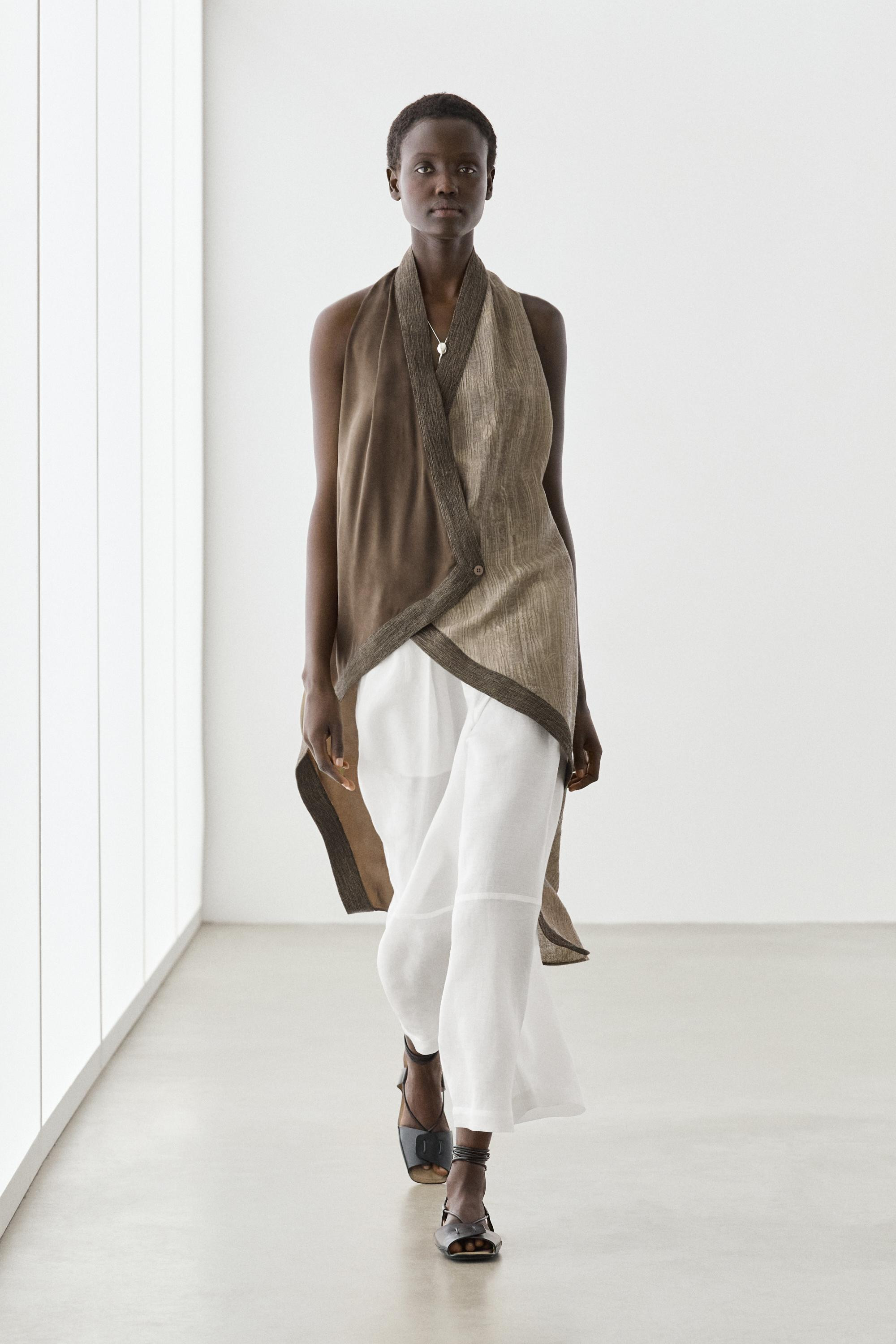 Flie\u00dfende Hose mit N\u00e4hten aus Leinen | Massimo Dutti DE