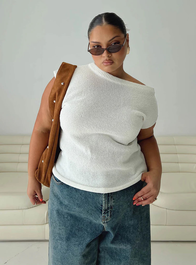 Ashfield Off Shoulder Top White Curve | Princess Polly AU