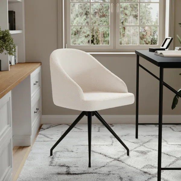 Martha Stewart Sora Upholstered Stationary Swivel Home Office Chair | Wayfair North America