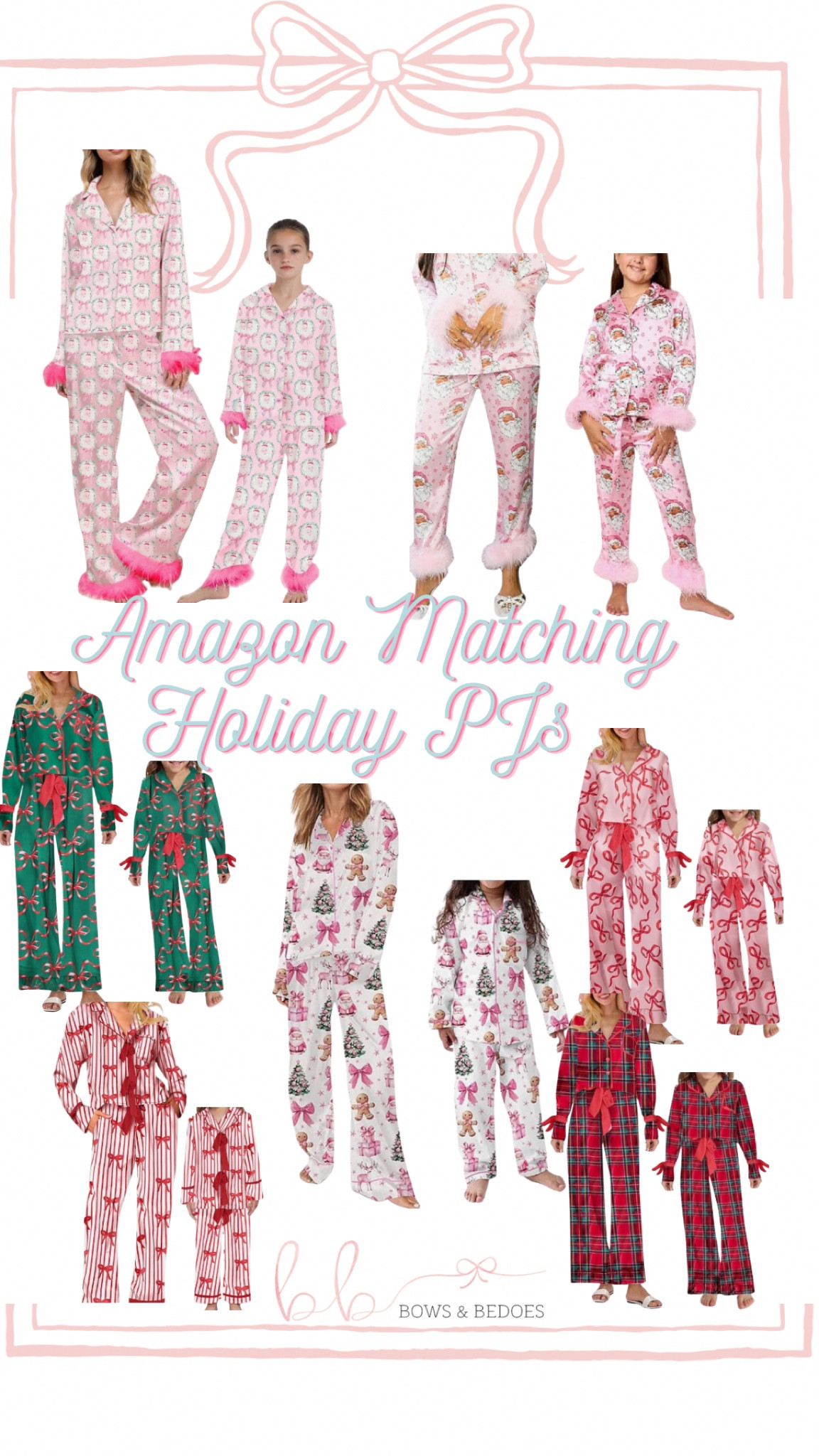 Amazon pjs, Affordable matching pjs for the Holidays, Christmas pjs, Mommy and me pjs. Bow pjs, Pj Party 

#LTKFamily #LTKFindsUnder50 #LTKHoliday