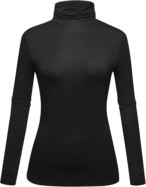 OThread & Co. Women's Long Sleeve Turtleneck T-Shirt Basic Stretch Layer Comfy High Neck Top | Amazon (US)