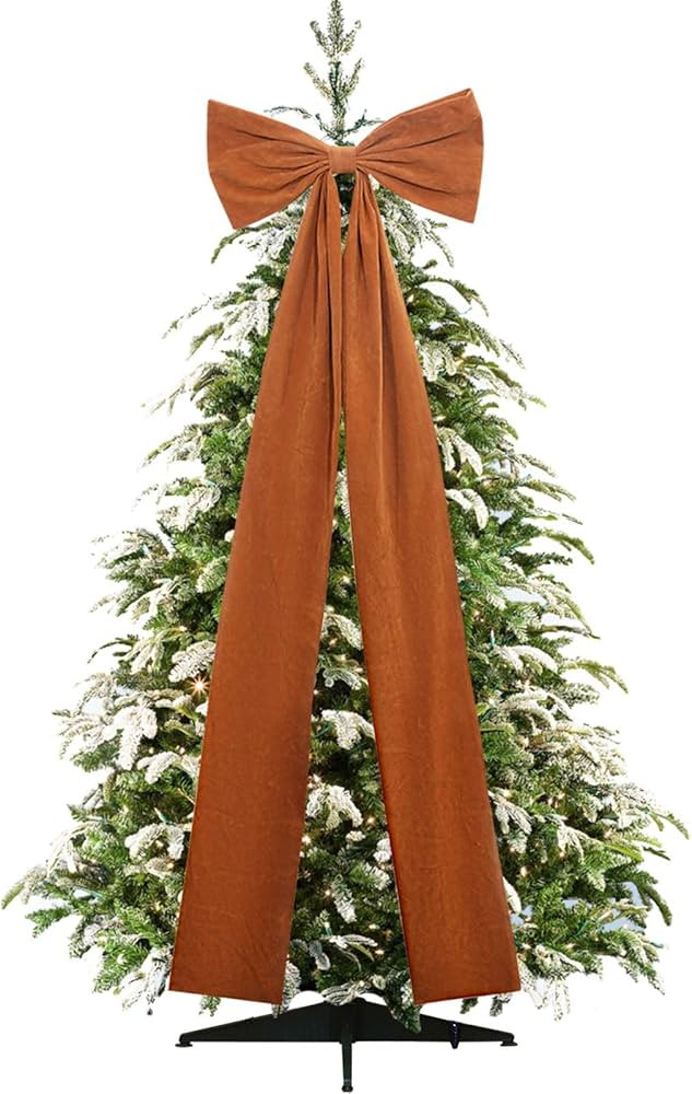Valcatch Extra Large Christmas Velvet Bow Tree Topper, 70 x 20 Inches Xmas Ribbon Bow Decorations... | Amazon (US)