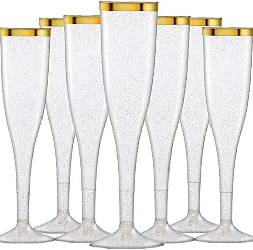 90 Plastic Disposable Champagne Flutes Ideal for Toasting, Wedding, Birthday, Baby Showers, Retir... | Amazon (US)