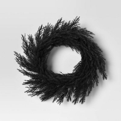 Fluffy Grass Wreath Black - Threshold™ | Target