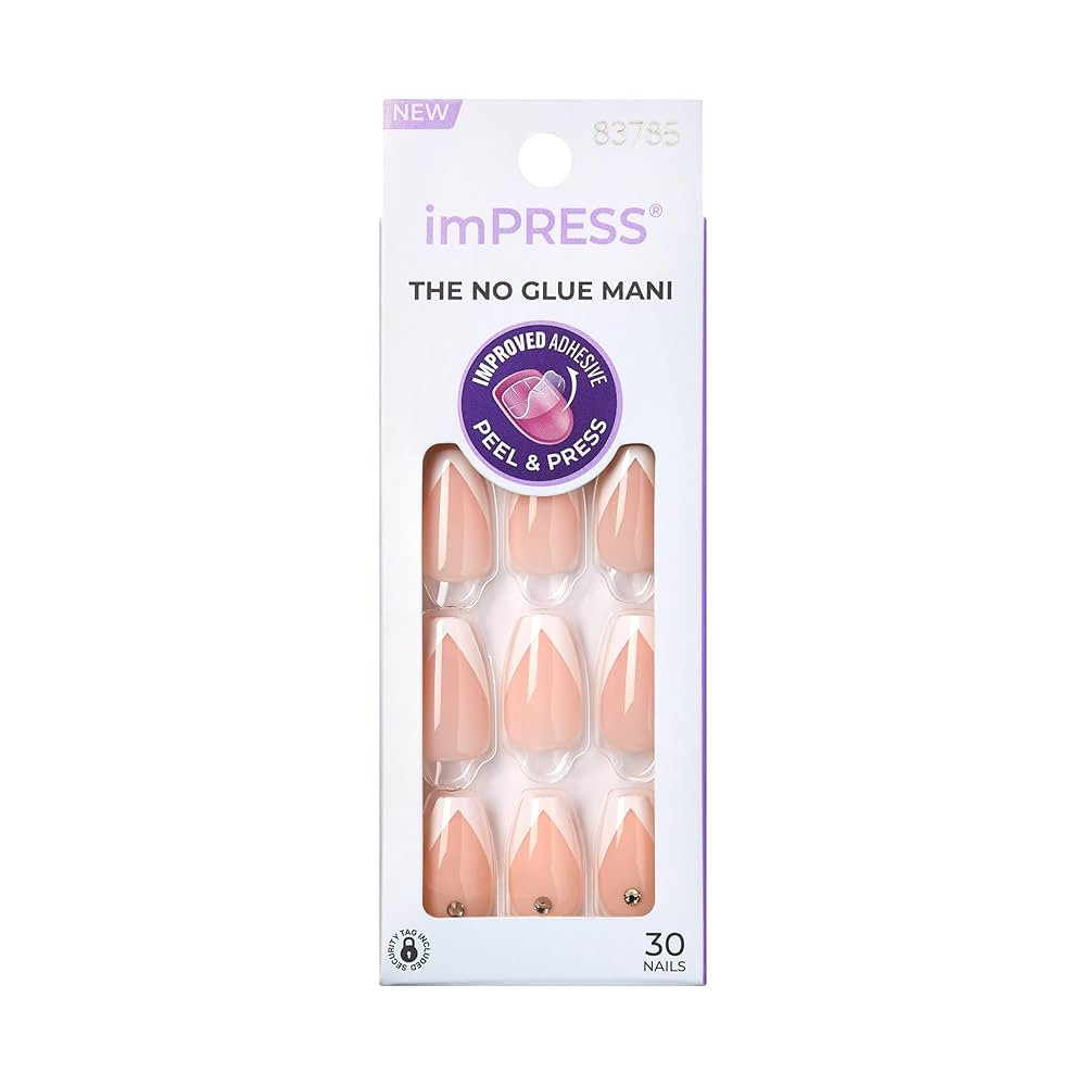 imPRESS KISS Press-On Manicure, Nail Kit, PureFit Technology, Medium Length Press-On Nails, 'So F... | Amazon (US)