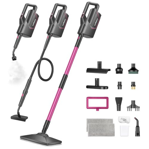 Leiksen Steam Mop, 12-in-1 Powerful Handheld Steam Cleaner, 260°F Floor Steamer, 440ml Large Tank, 23FT Power Cord, Flexible Hose, 3-Level Control, Multi-Purpose for Hardwood, Tile, Grout, Windows | Amazon (US)
